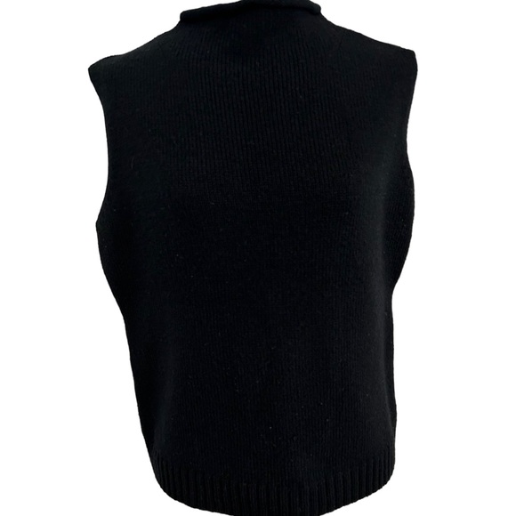 non&billy black mock neck sleeveless tank‎ sweater womens large. - Picture 1 of 7